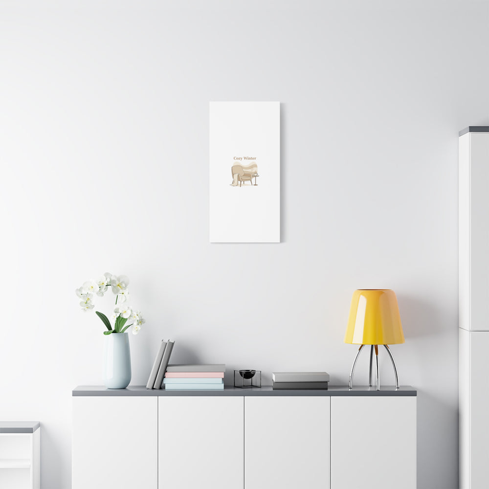 Cozy Winter minimal line art Canvas | Slow Life, soft life neutral wall decor