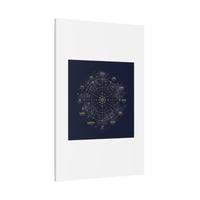 Gold Zodiac Wheel Canvas | Astrology Constellation Art, Cosmic Wall Print