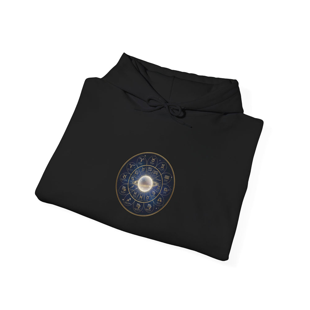 Celestial Constellation Wheel Hoodie | Zodiac Astrology, Galaxy Foil
