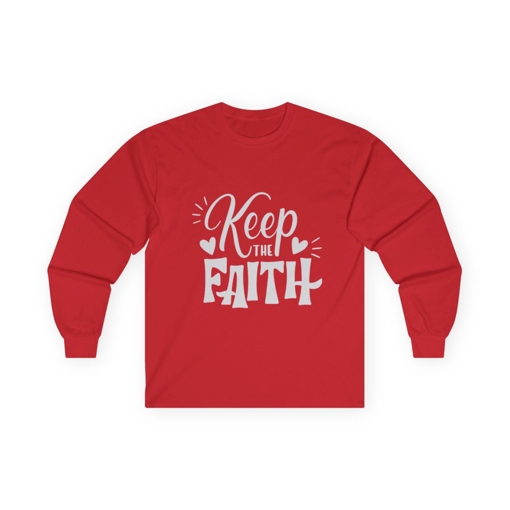 Keep The Faith Long Sleeve T-Shirt | Christian Scripture Faith Tee | Men's Christian Apparel By Gildan2400