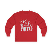Keep The Faith Long Sleeve T-Shirt | Christian Scripture Faith Tee | Men's Christian Apparel By Gildan2400