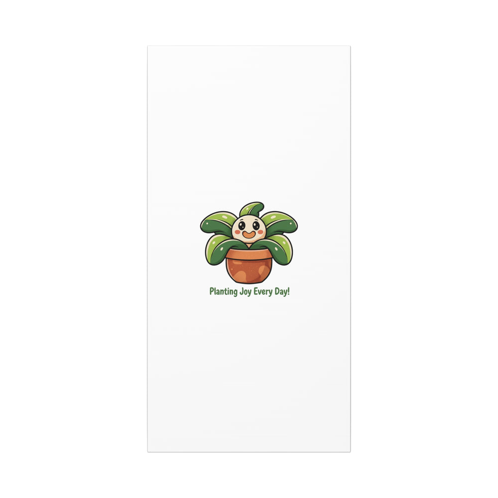 Planting Joy Every Day Canvas | Plant Parent Pun, Sage Cream Botanical Art