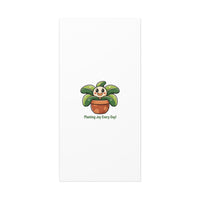 Planting Joy Every Day Canvas | Plant Parent Pun, Sage Cream Botanical Art