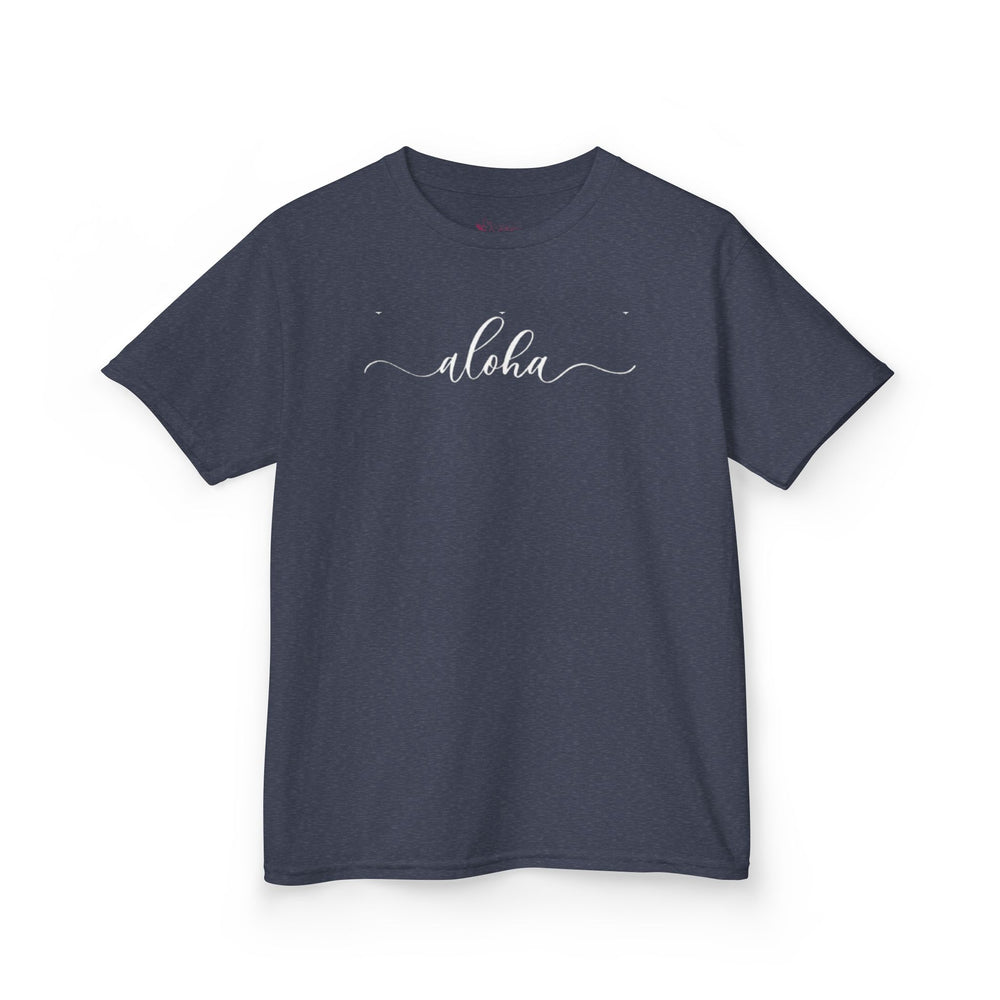 Gildan 5000B | Kids' "Aloha" Summer Vibe Cotton T-Shirt – Tropical Minimalist Tee