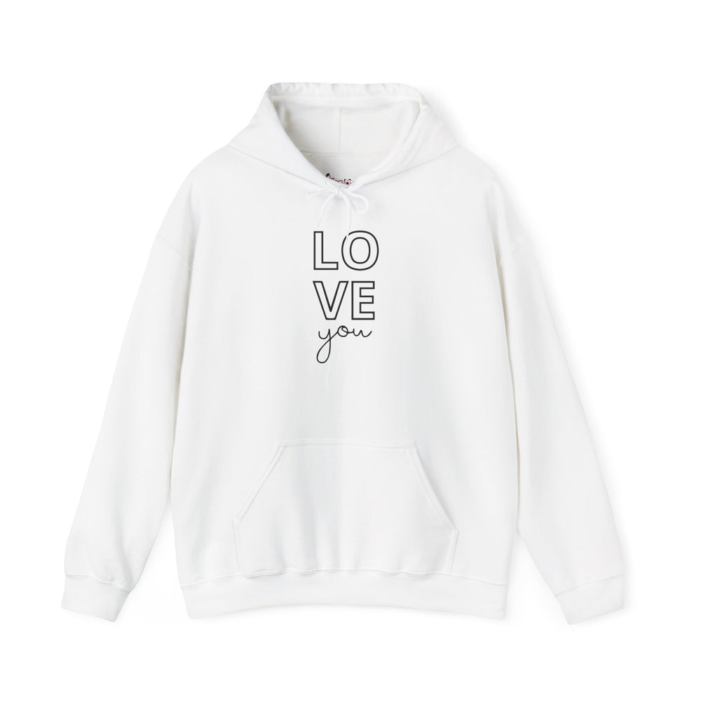 Gildan 18500 |Unisex "Love You" Graphic Hoodie | Cozy Valentine's Pullover & Matching Couples Sweatshirt