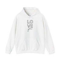 Gildan 18500 |Unisex "Love You" Graphic Hoodie | Cozy Valentine's Pullover & Matching Couples Sweatshirt