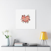 Independently Unloved Heart Print Canvas | Anti Valentine, Single Humor