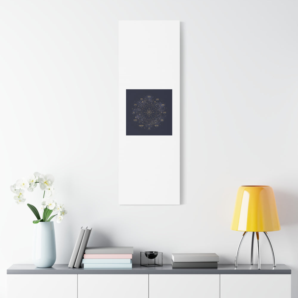 Gold Zodiac Wheel Canvas | Astrology Constellation Art, Cosmic Wall Print
