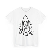 Gildan 5000 | Unisex Go Surf Cotton T-Shirt - Minimalist Coastal Surfboard Design