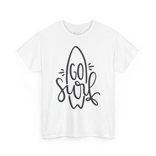 Gildan 5000 | Unisex Go Surf Cotton T-Shirt - Minimalist Coastal Surfboard Design