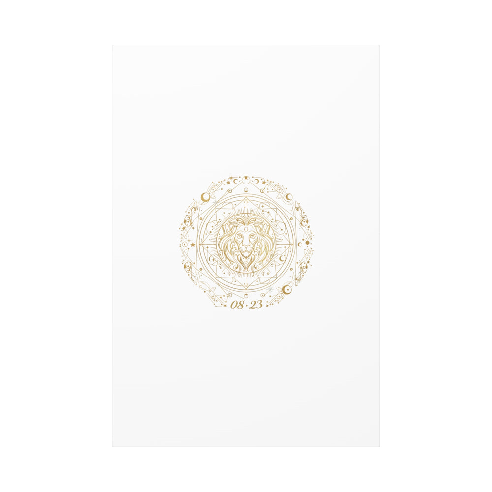 Gold Leo Zodiac Canvas, Astrological Constellation Art | Metallic Lion Wall Art