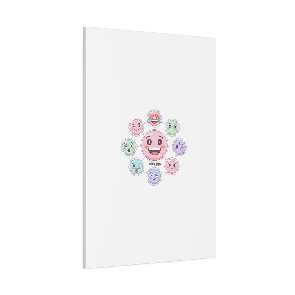 Hand-Drawn Emoticon Sticker Pattern Canvas | Cute Emoji Repeat Print