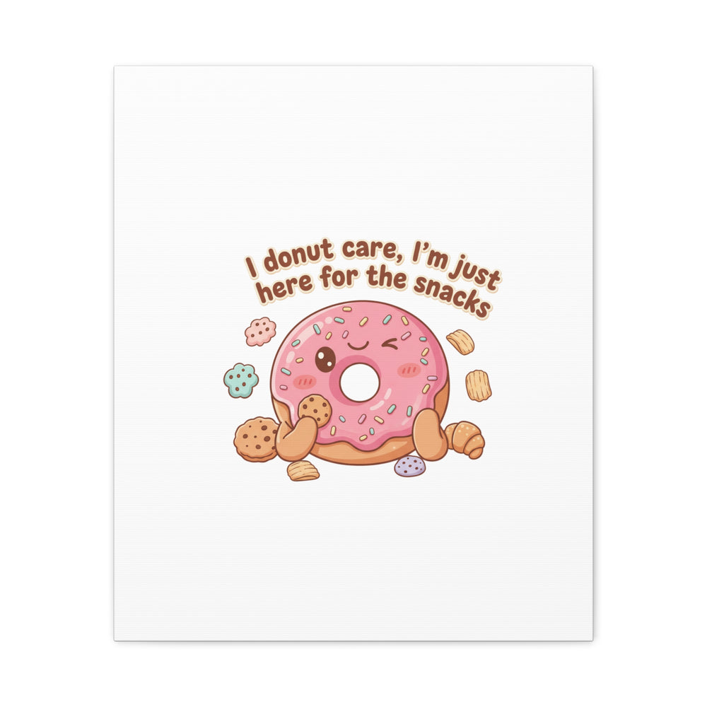 Donut Snacks Pun Canvas | Food & Snack Humor, Cozy Kawaii Art