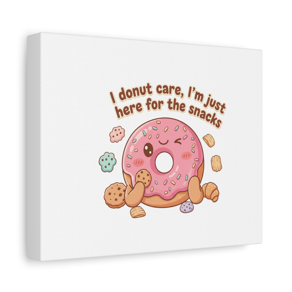 Donut Snacks Pun Canvas | Food & Snack Humor, Cozy Kawaii Art