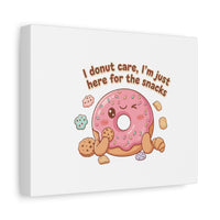 Donut Snacks Pun Canvas | Food & Snack Humor, Cozy Kawaii Art