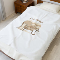 Cozy Winter chair illustration Plush Blanket | Slow Life minimal cozy home