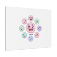 Hand-Drawn Emoticon Sticker Pattern Canvas | Cute Emoji Repeat Print