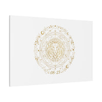 Gold Leo Zodiac Canvas, Astrological Constellation Art | Metallic Lion Wall Art