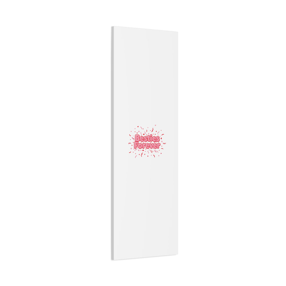 Besties Forever Canvas | Galentine’s Friendship Wall Art, Pink Confetti