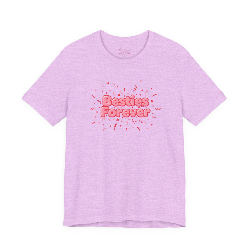 Bella+Canvas3001 | Besties Forever Tee | Galentine’s Friendship Shirt, Pink Chunky Type