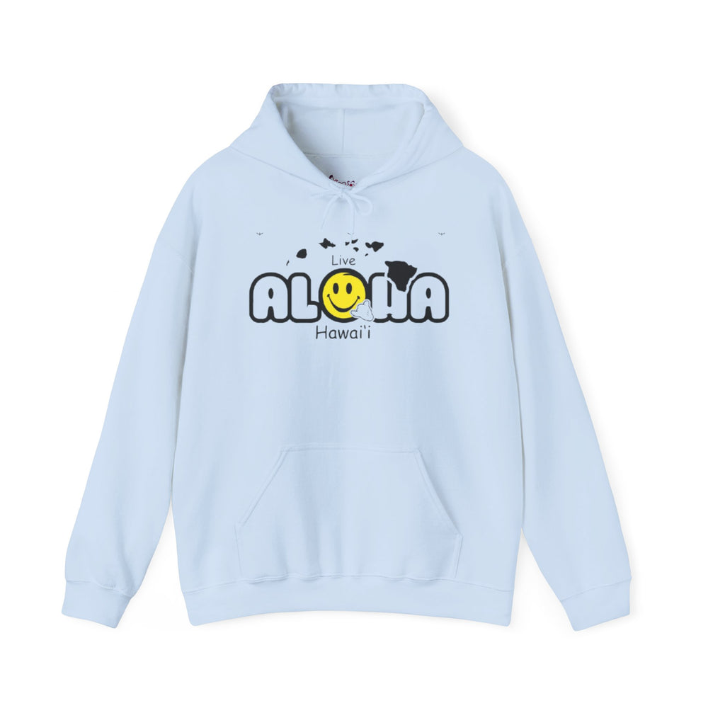 Gildan 18500 | Unisex “Live Aloha Hawaii” Hoodie – Smile & Shaka Design