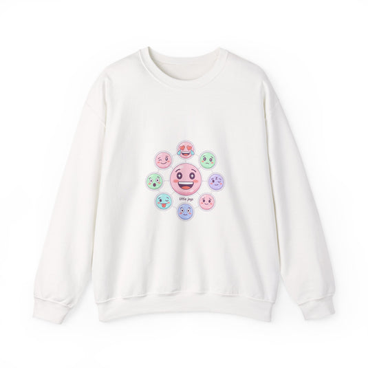 Pastel Doodle Emoticon Pattern Sweatshirt | cute emoji sticker repeat