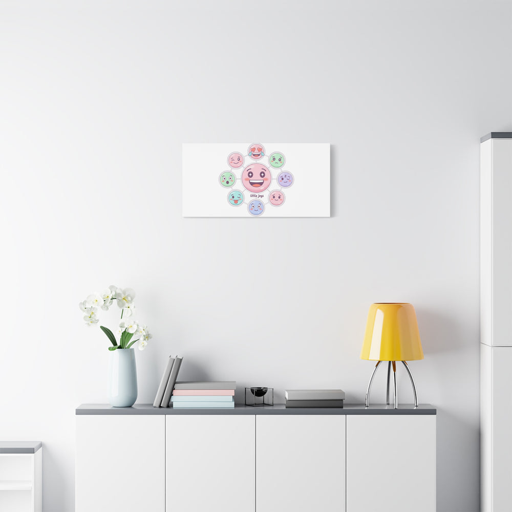 Hand-Drawn Emoticon Sticker Pattern Canvas | Cute Emoji Repeat Print