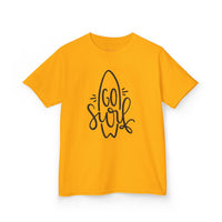 Gildan 5000B | Kids' "Go Surf" Tropical Vibes T-Shirt – Soft Cotton Summer Graphic Tee