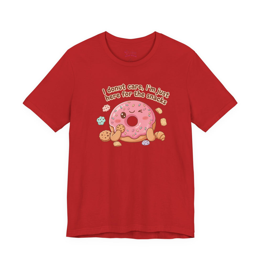 Bella+Canvas3001 | Donut I Donut Care Snack Pun Tee | food pun shirt, cute pastry tee