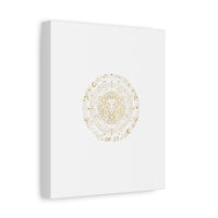 Gold Leo Zodiac Canvas, Astrological Constellation Art | Metallic Lion Wall Art