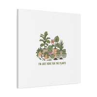 I'm Just Here for the Plants Canvas | Plant Parent Pun, Sage Botanical Wall Art