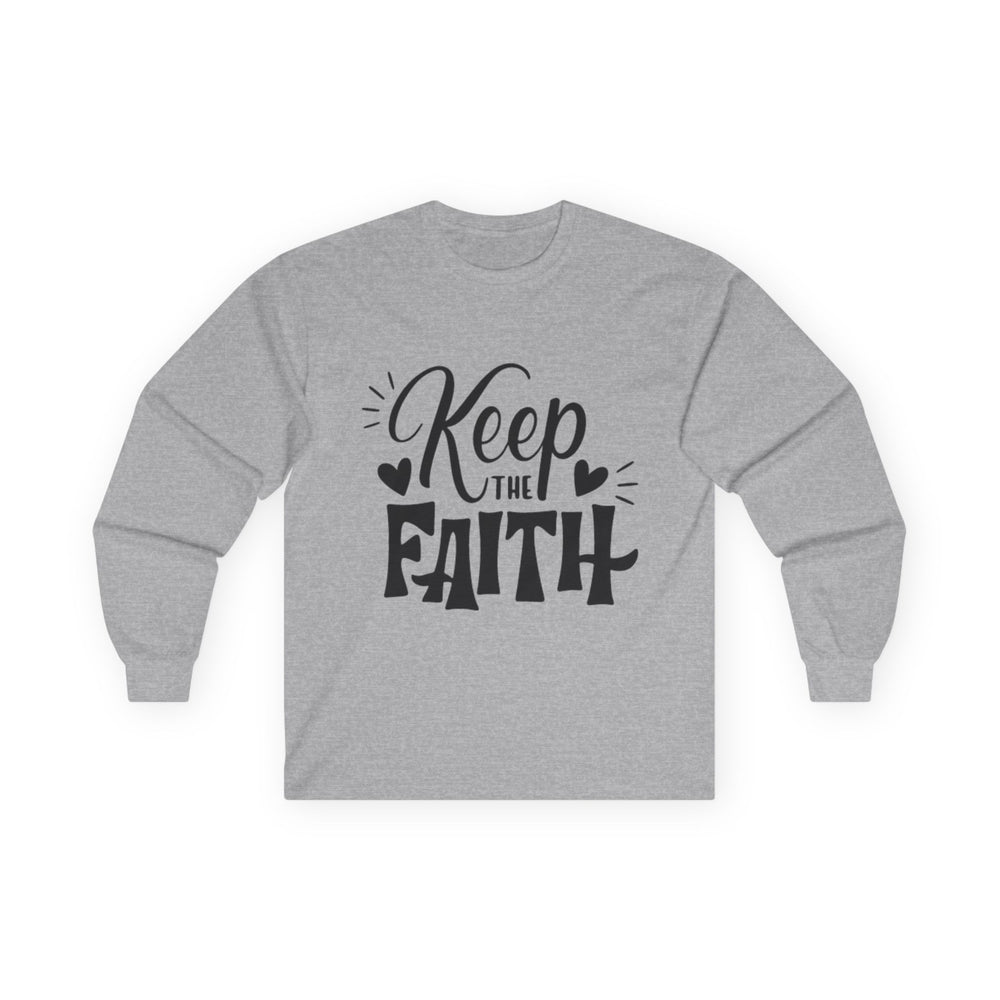 Keep The Faith Long Sleeve T-Shirt | Christian Scripture Faith Tee | Men's Christian Apparel By Gildan2400