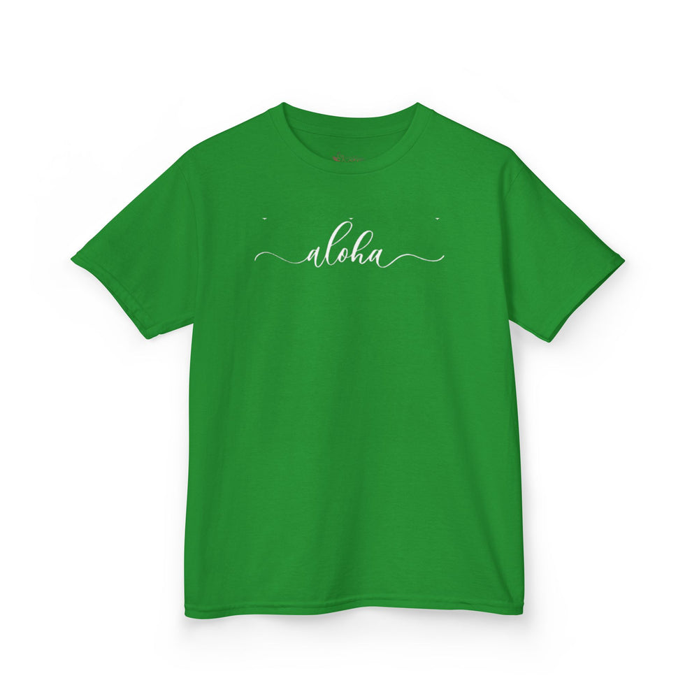 Gildan 5000B | Kids' "Aloha" Summer Vibe Cotton T-Shirt – Tropical Minimalist Tee