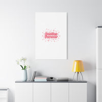 Besties Forever Canvas | Galentine’s Friendship Wall Art, Pink Confetti