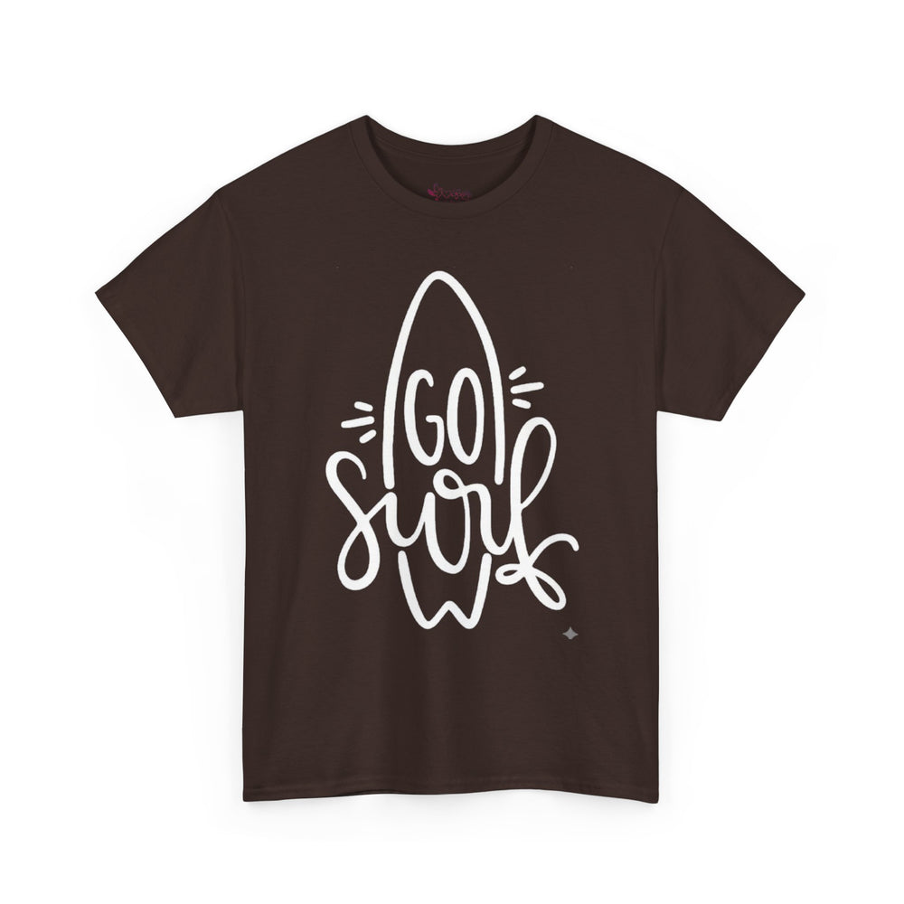 Gildan 5000 | Unisex Go Surf Cotton T-Shirt - Minimalist Coastal Surfboard Design