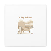 Cozy Winter minimal line art Canvas | Slow Life, soft life neutral wall decor