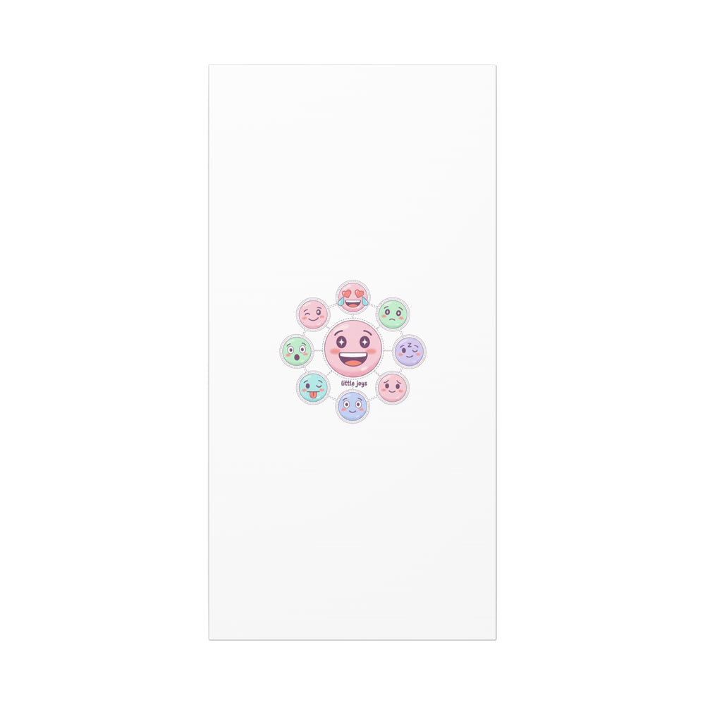 Hand-Drawn Emoticon Sticker Pattern Canvas | Cute Emoji Repeat Print