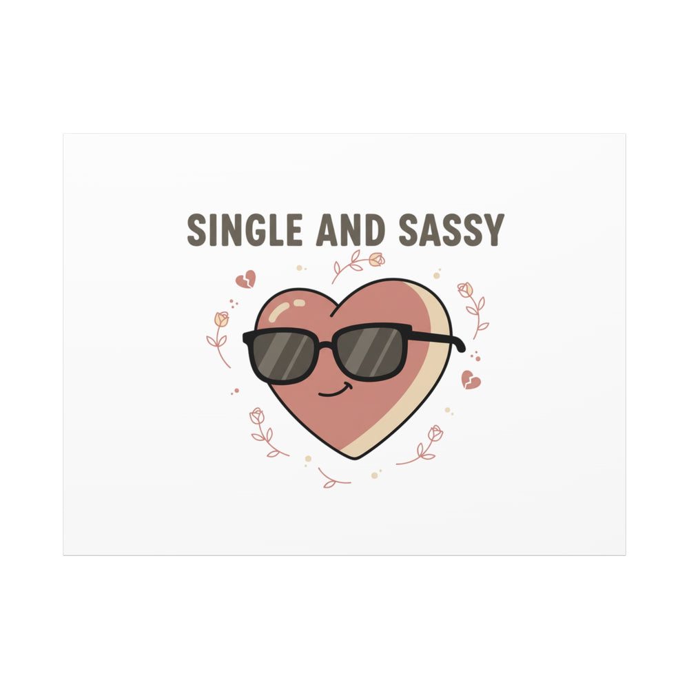 Single and Sassy Canvas | Anti Valentine Wall Art, Funny Valentine Poster
