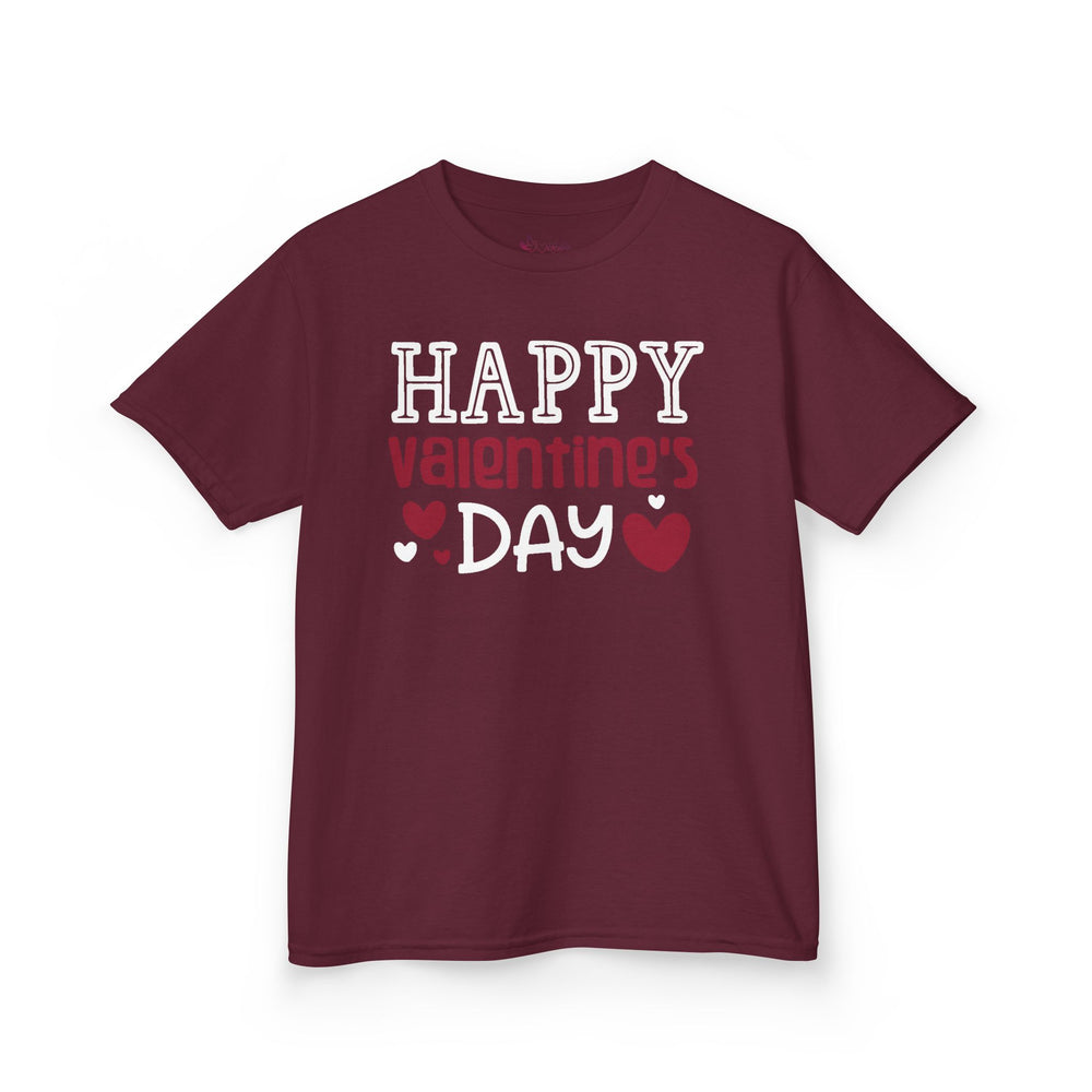 Kids Happy Valentine Day T-Shirt – Youth Valentine’s Day Graphic Tee – Soft Cotton Holiday Shirt for Boys & Girls