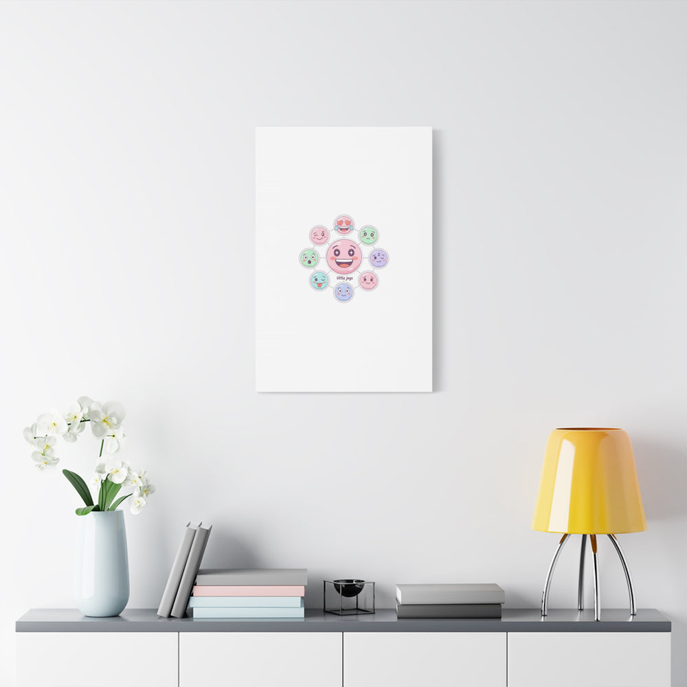 Hand-Drawn Emoticon Sticker Pattern Canvas | Cute Emoji Repeat Print