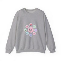 Pastel Doodle Emoticon Pattern Sweatshirt | cute emoji sticker repeat