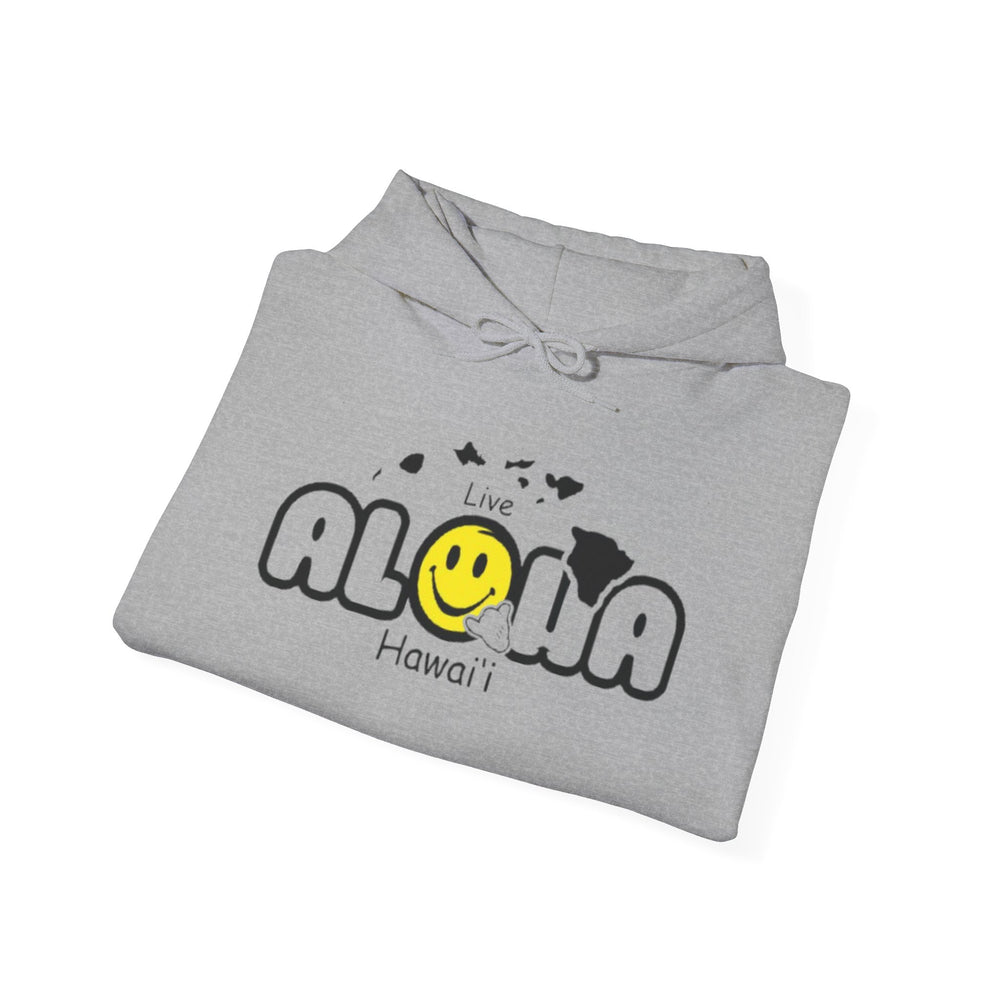 Gildan 18500 | Unisex “Live Aloha Hawaii” Hoodie – Smile & Shaka Design