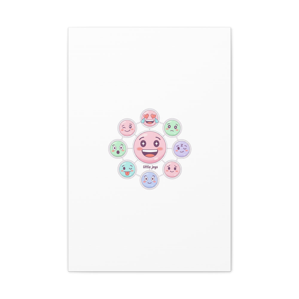 Hand-Drawn Emoticon Sticker Pattern Canvas | Cute Emoji Repeat Print