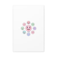 Hand-Drawn Emoticon Sticker Pattern Canvas | Cute Emoji Repeat Print