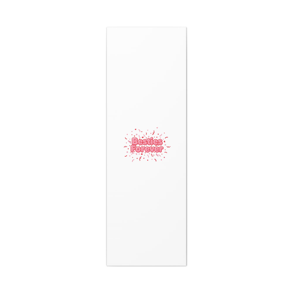 Besties Forever Canvas | Galentine’s Friendship Wall Art, Pink Confetti