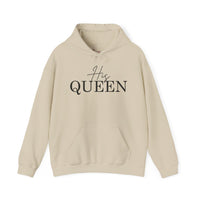 Matching  "His Queen" Unisex Hoodies – Modern Couple’s Typography Pullovers – Premium Fleece Anniversary & Valentine’s Sweatshirts