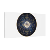 Zodiac Constellation Wheel Canvas, Astrology Art Print | Gold Foil Galaxy