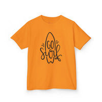 Gildan 5000B | Kids' "Go Surf" Tropical Vibes T-Shirt – Soft Cotton Summer Graphic Tee