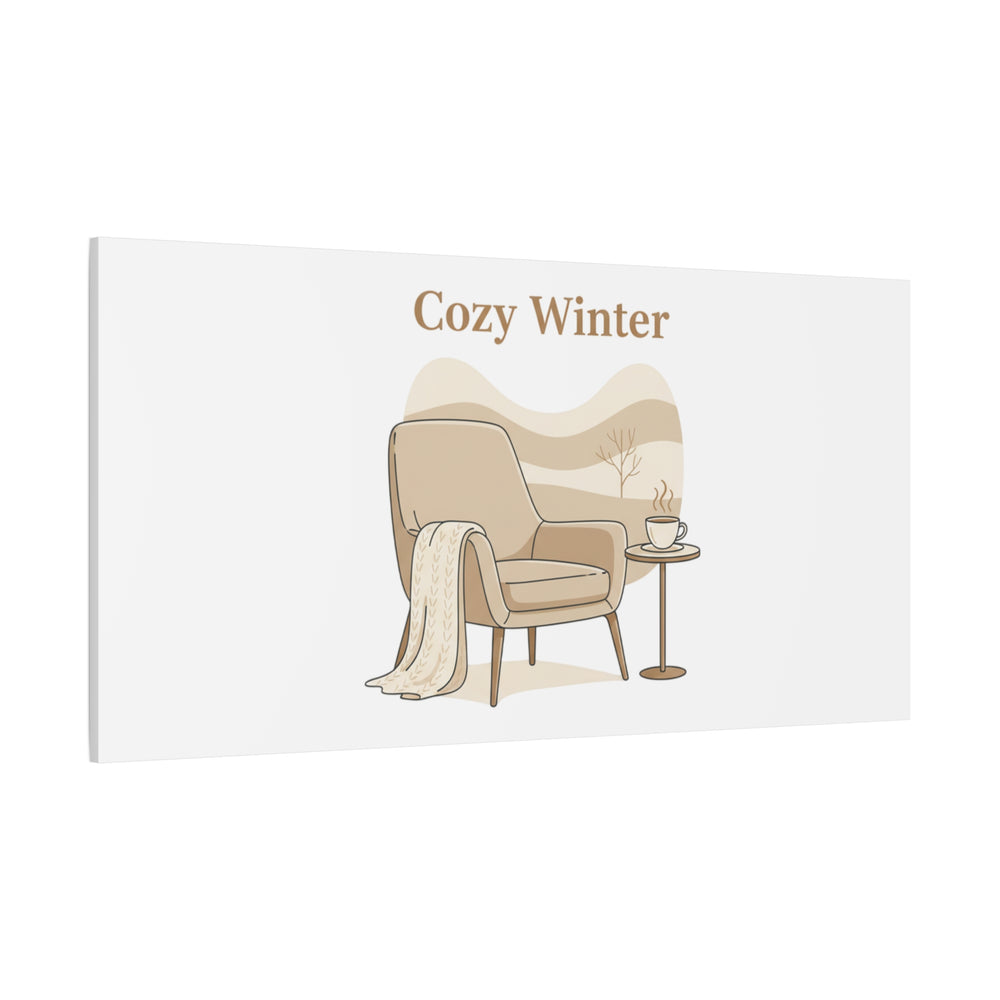 Cozy Winter minimal line art Canvas | Slow Life, soft life neutral wall decor