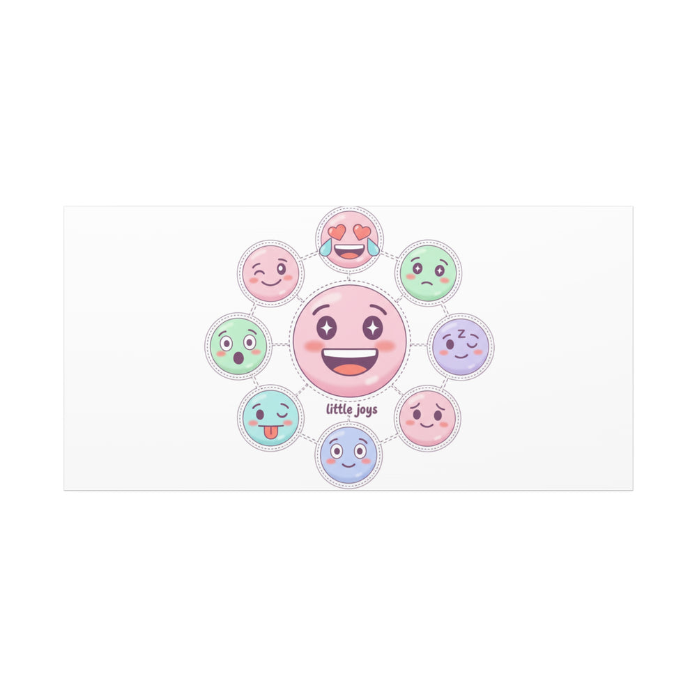 Hand-Drawn Emoticon Sticker Pattern Canvas | Cute Emoji Repeat Print